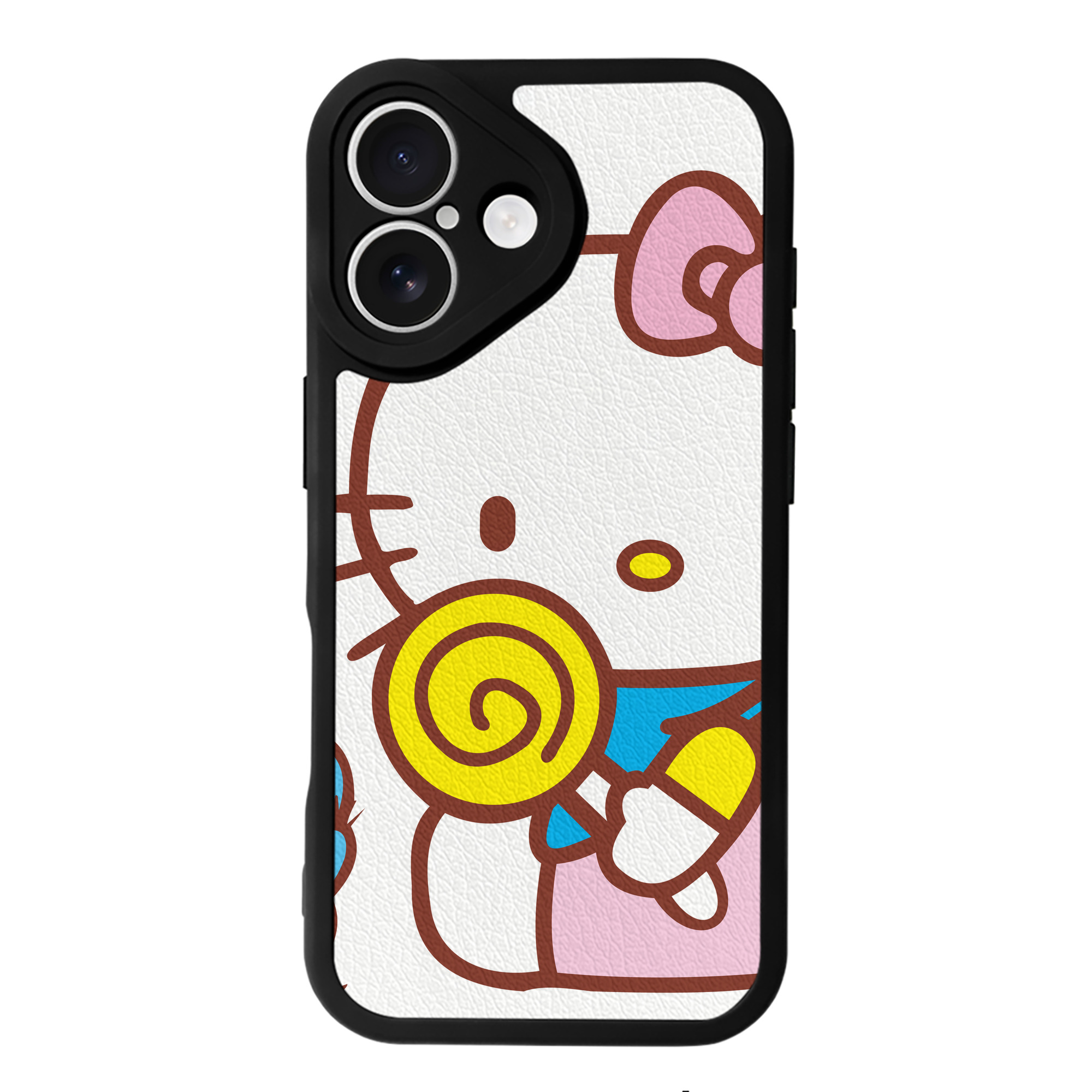 （画像用） Hello Kitty ハローキティ 【iPhone 16シリーズ対応】シリコンスマホケース（レザー調） 材質：シリコン